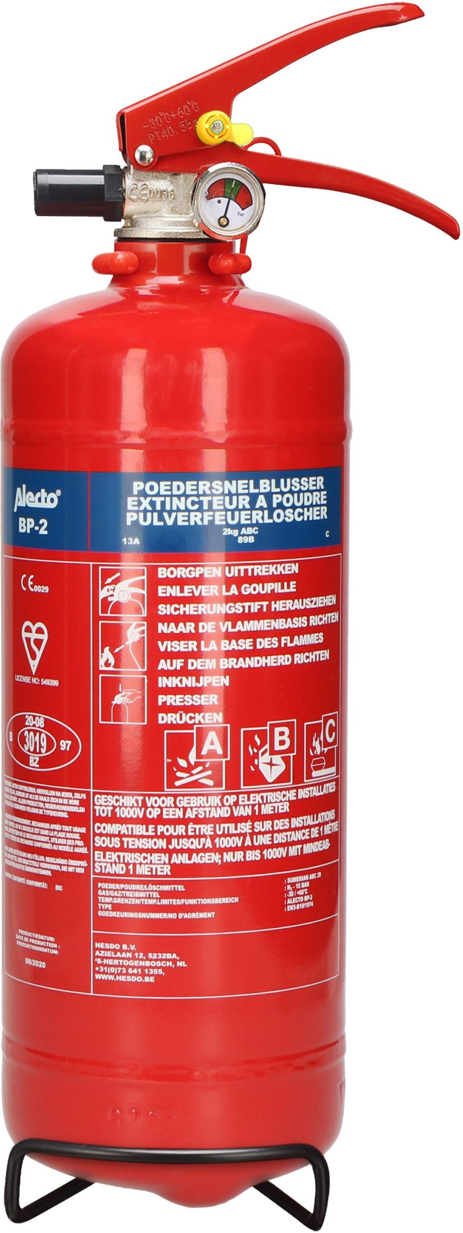 Alecto Fire extinguisher powder 2 kg