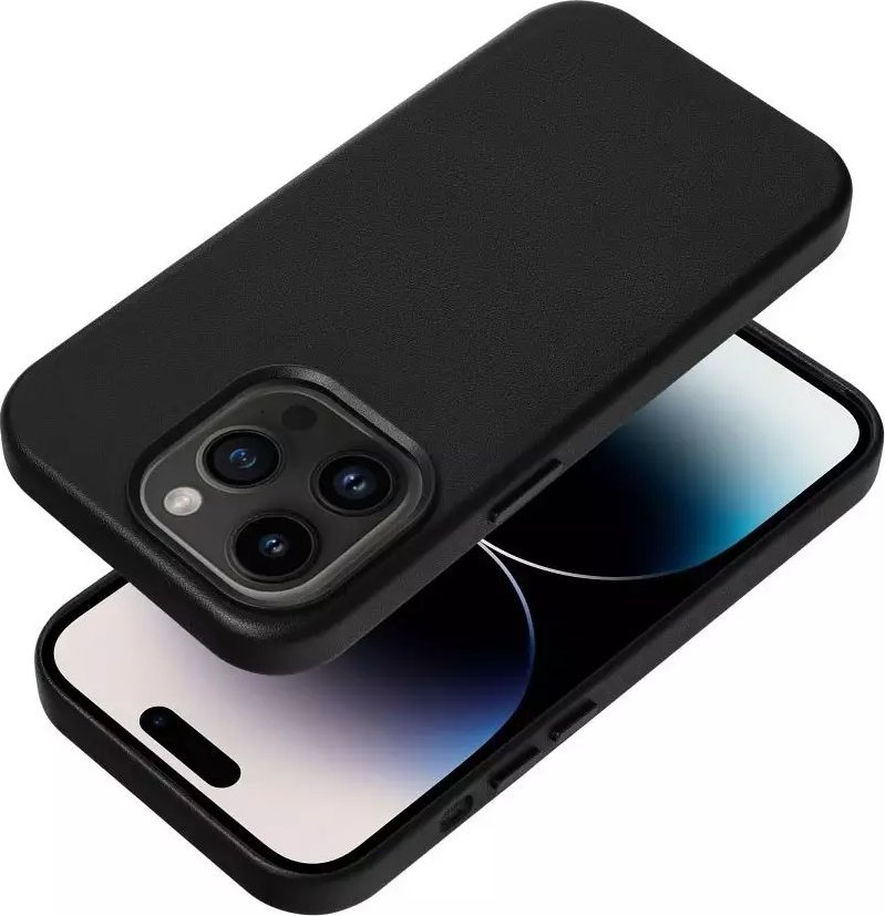 Leather MagSafe Mag Cover Iphone 15 Plus black aksesuārs