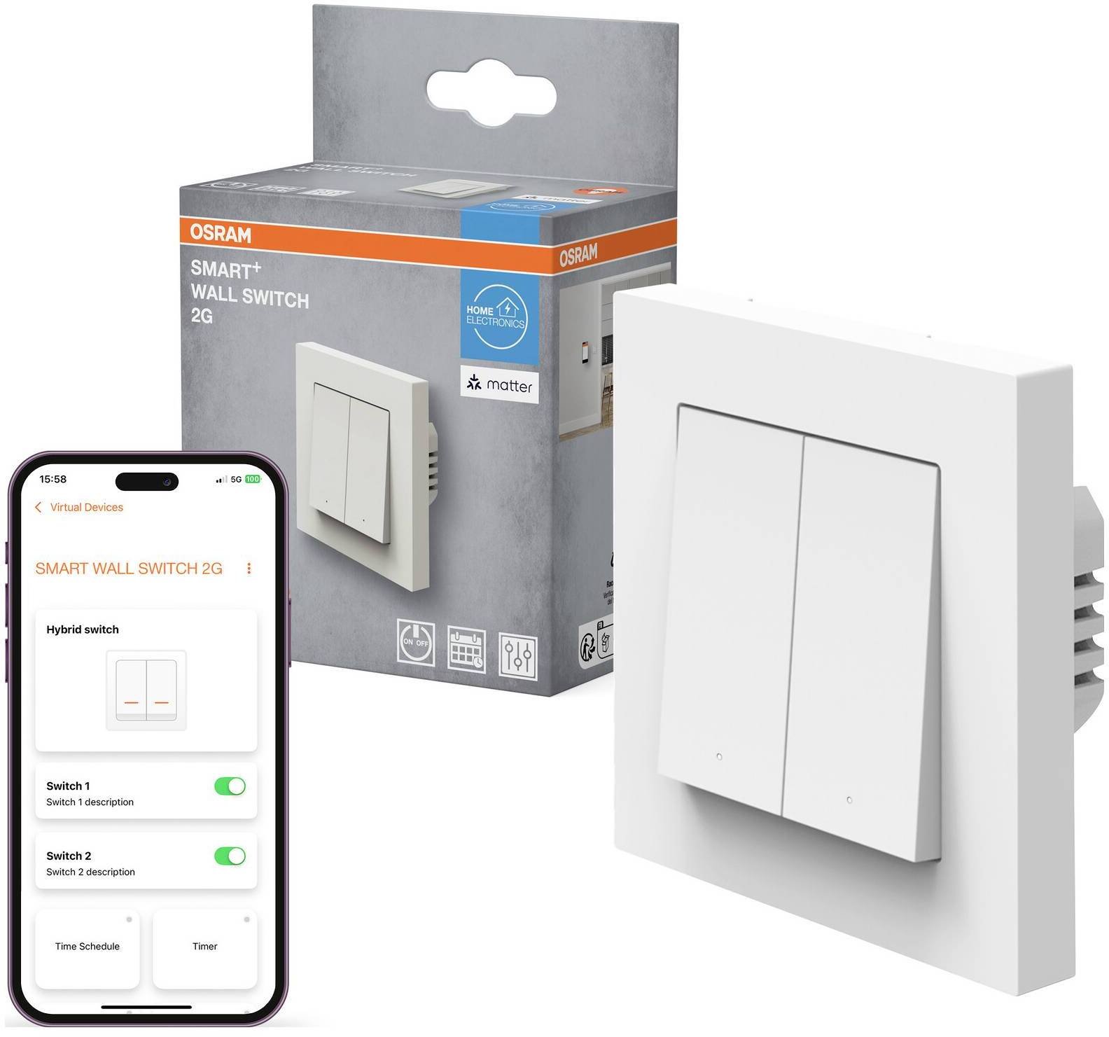 Osram Smart+Wall switch 2-gang matter  (4058075849921)